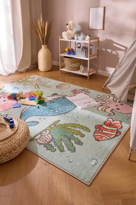 Detský koberec Funky Top Aquario mätový