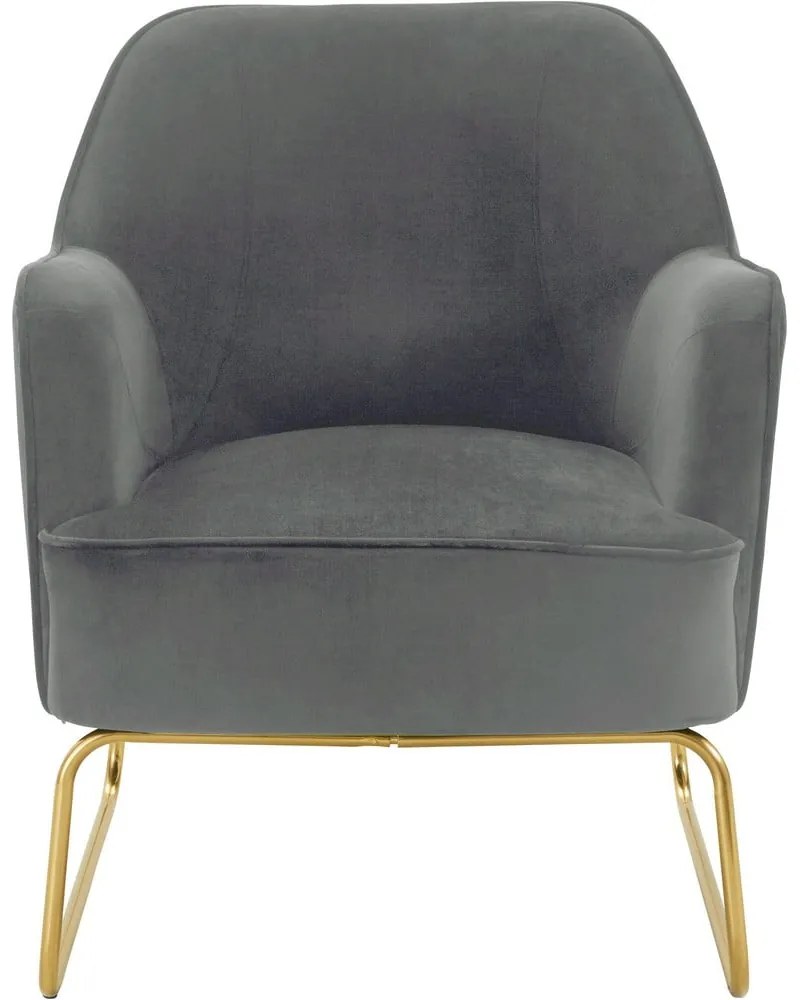 Sivé zamatové kreslo Joshua - Støraa