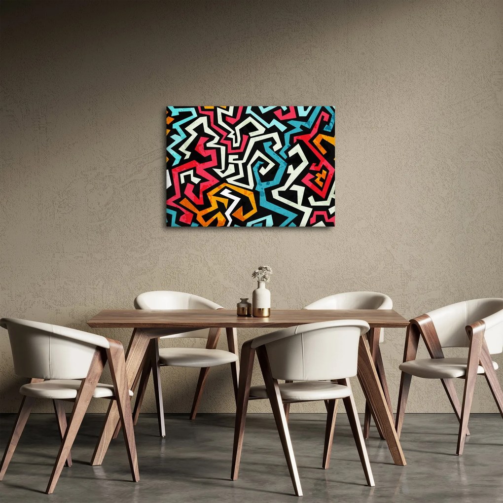 Obraz grafické abstrakcie (70x50 cm)