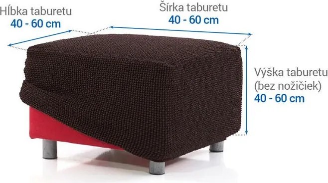 Super strečové poťahy NIAGARA čokoládová taburetka (40 - 60 cm)