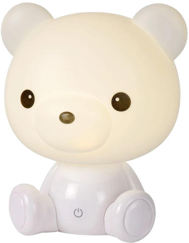 Lucide 71590/03/31 DODO Bear - Stolná lampa pre deti - LED stmievatelná - 3 krokové stmievanie - biela