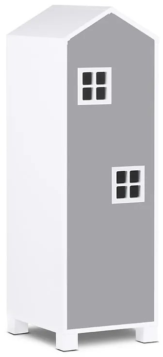 Detská skriňa domček 126 cm - šedá