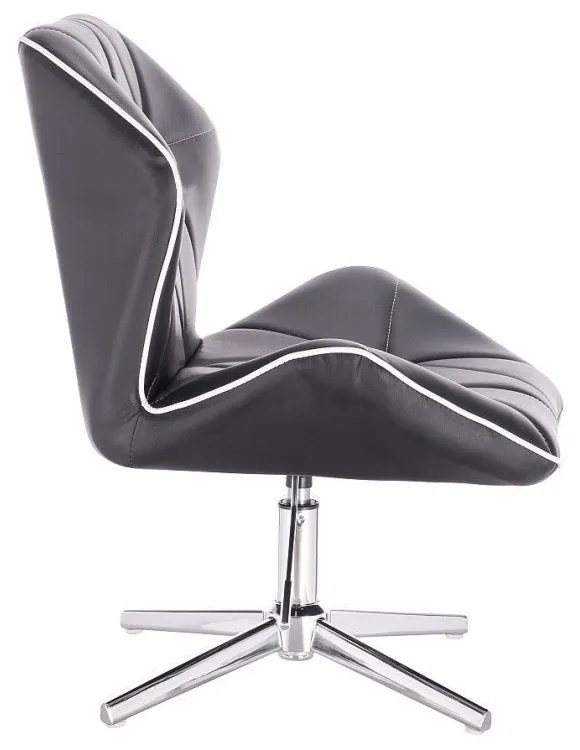 LuxuryForm DESIGN Stolička MILANO MAX na striebornom kríži - čierna