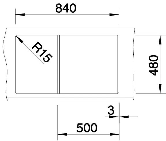 Blanco Metra 5 S, silgranitový drez 860x500x190 mm, 1-komorový, čierna, BLA-525919