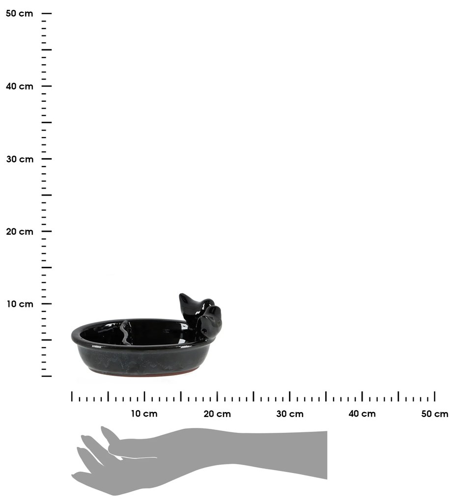 Napájadlo pre vtáky Duke, 8,5x16 cm, keramika, čierna