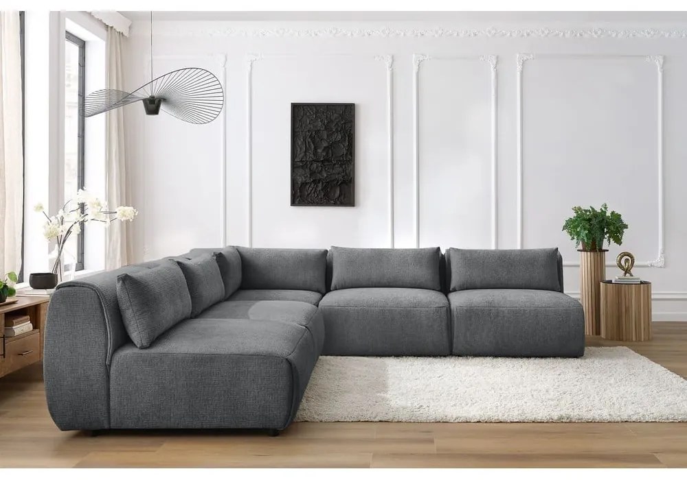 Sivá rohová pohovka (variabilná) Jeanne – Bobochic Paris