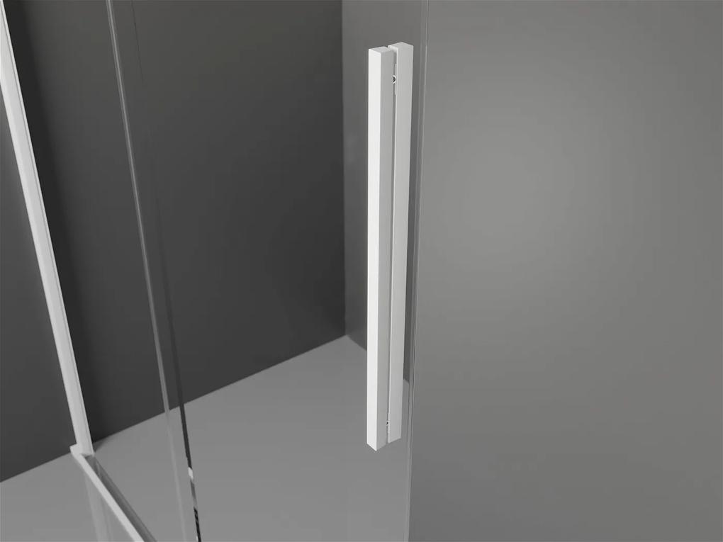 Mexen Velar, sprchový kút s posuvnými dverami 160(dvere) x 75(stena) cm, 8mm číre sklo, biela, 871-160-075-01-20