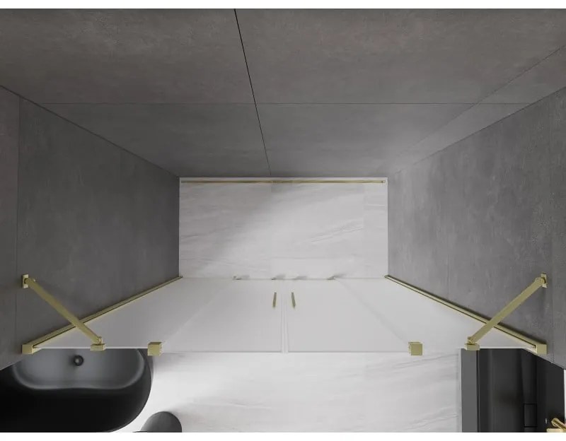 Mexen Velar Duo, posuvné sprchové dvere do otvoru 180 cm, 8mm sklo námraza, zlatá matná, 871-180-000-32-55