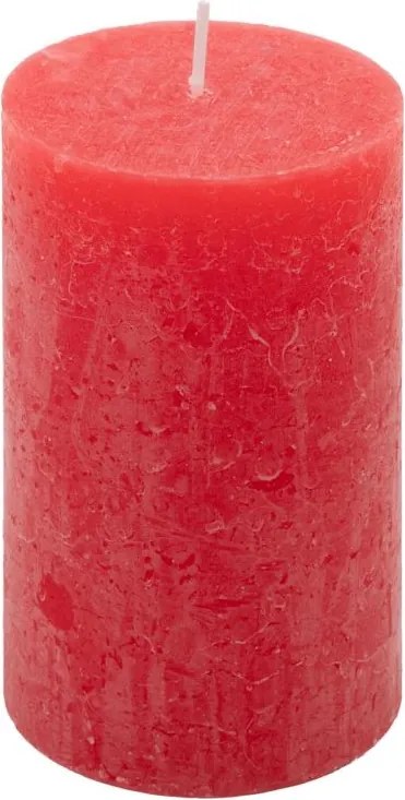 Červená parafínová sviečka rustikálna 11,5 cm, 40h sada 12ks
