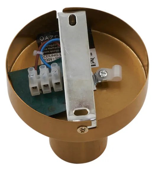 Dizajnové stropné svietidlo mosadz s bielym presvetleným sklom - Pillon