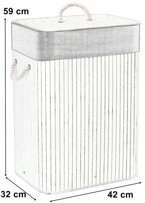 Kôš na bielizeň 1 priehradkový, bambusový