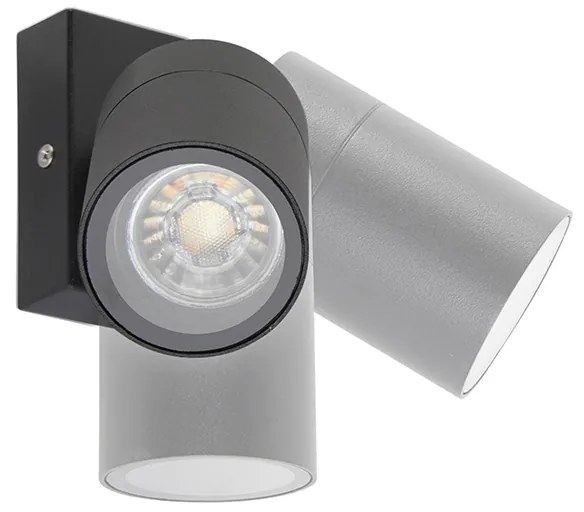 Vonkajšia nástenná lampa čierna nastaviteľná IP44 - Solo