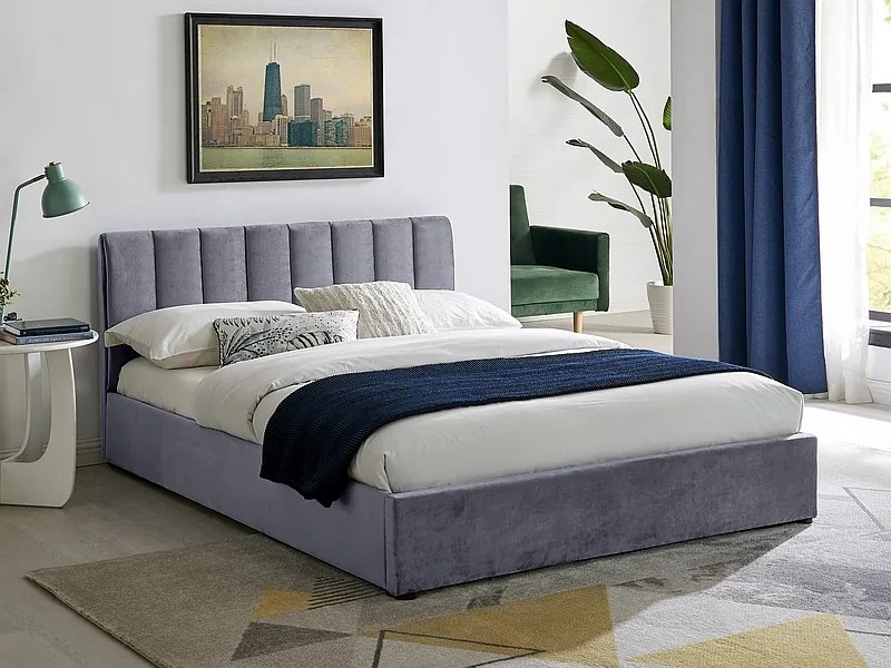 Manželská posteľ MONTREAL VELVET 140 | sivá/tap.192