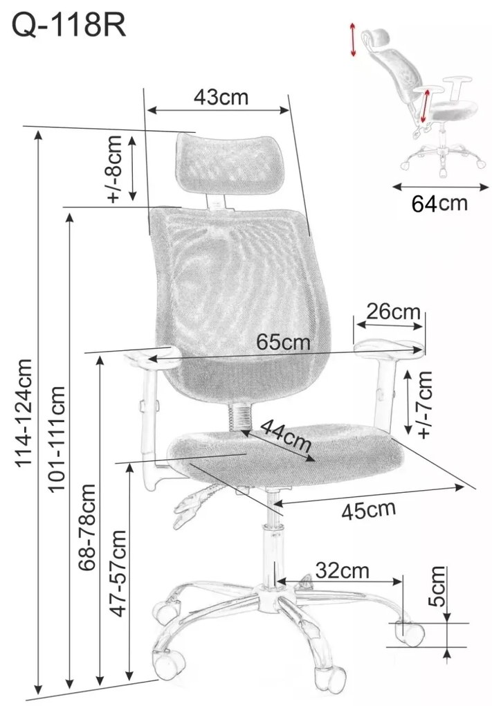 Kancelářská židle Q-118R černá