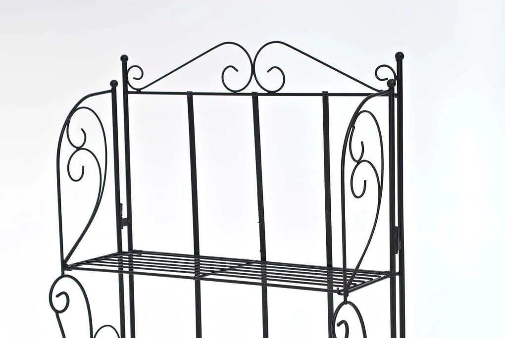 Kovová polica regál Leah - Čierna