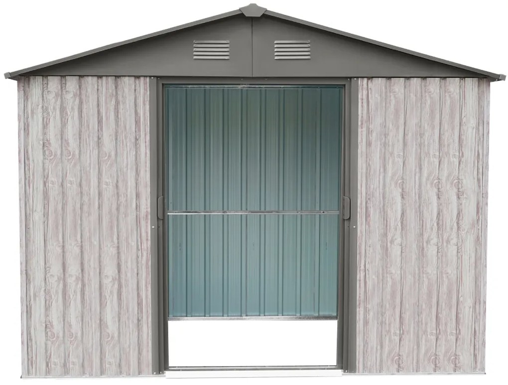 Záhradný domček BestBerg ZDB-9SD / 9 m² / 279 x 324 x 211 cm / biele drevo / sivá