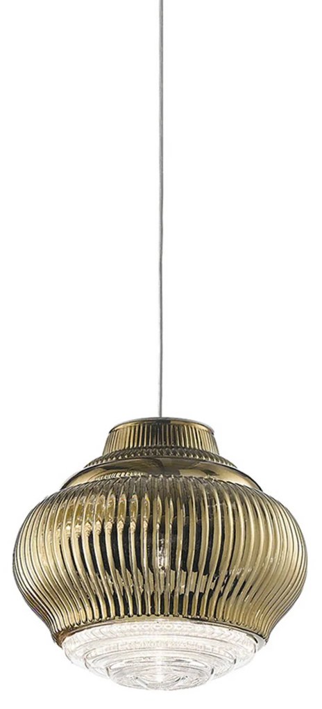 Závesná lampa Bonnie 130 cm starozlatá metalická