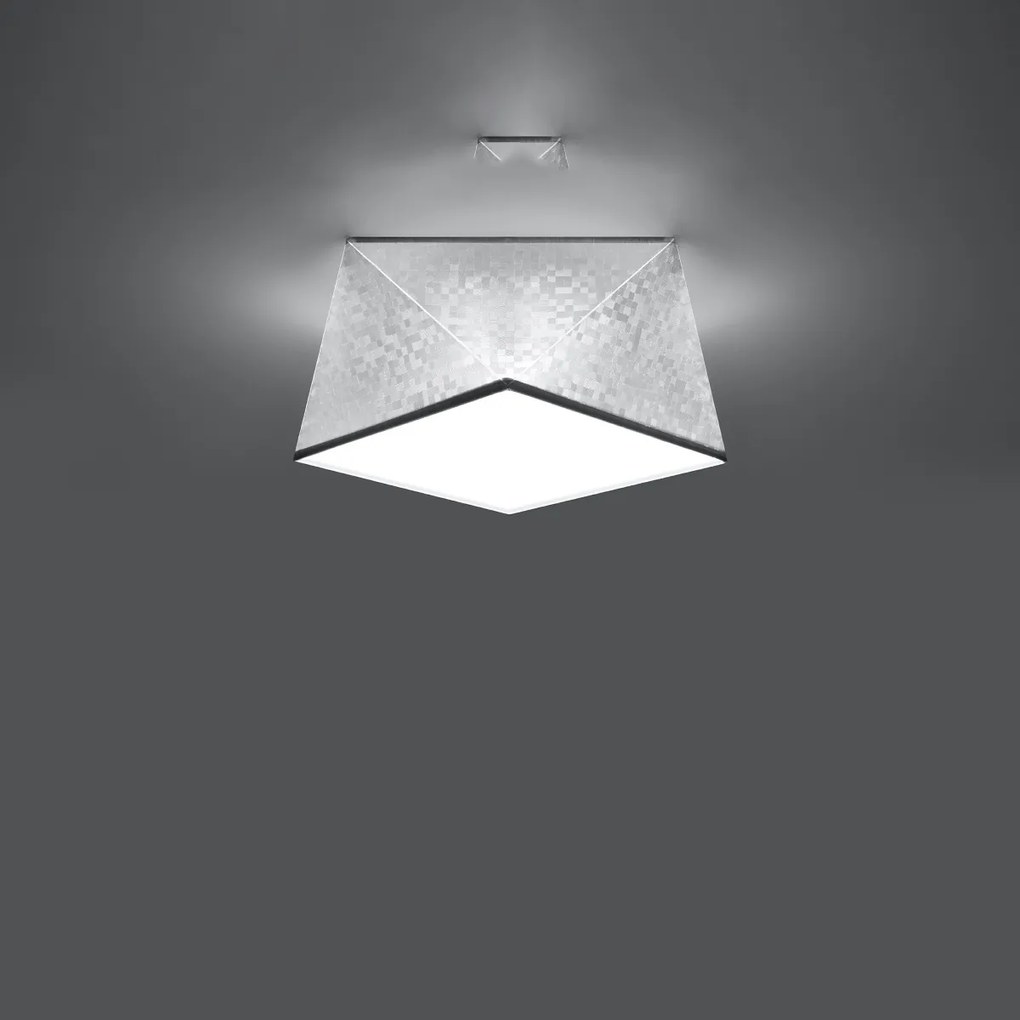 Stropné svietidlo Hexa, 1x sivé plastové tienidlo, (biely plast), (25 cm)