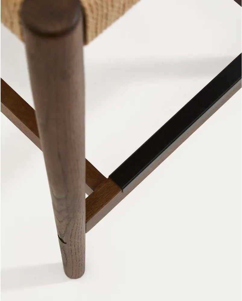 Hnedá/v prírodnej farbe barová stolička z dubového dreva (výška sedadla 65 cm) Analy – Kave Home