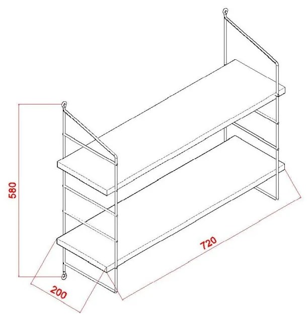 Nástenná polica ARMONI 72 cm orech/hnedá