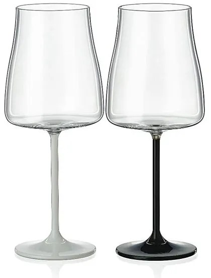 Crystalex poháre Black White stems 400 ml 2 ks