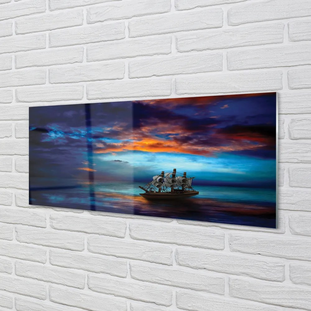 Obraz plexi Zamračené morská loď večer 120x60 cm