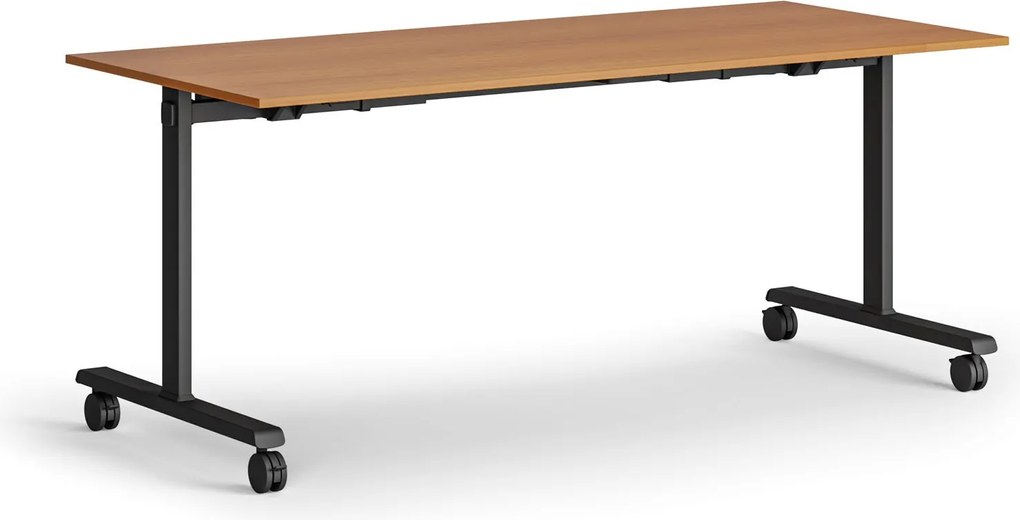 Mobilný stôl MATCH, 180x80 cm, čierna podnož, čerešňa