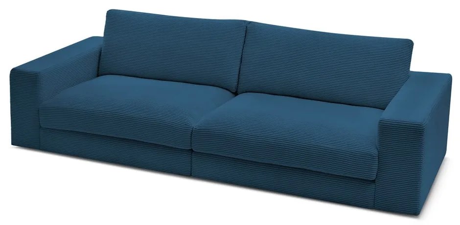 Tmavomodrá menčestrová pohovka 274 cm Leonard – Bobochic Paris