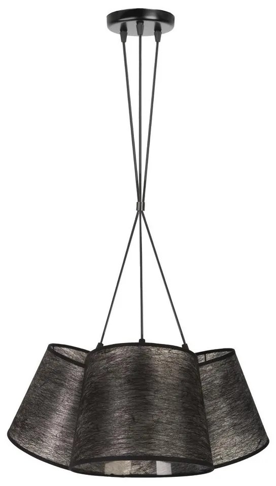 Duolla - Luster na lanku ROSSA 3xE27/40W/230V čierna