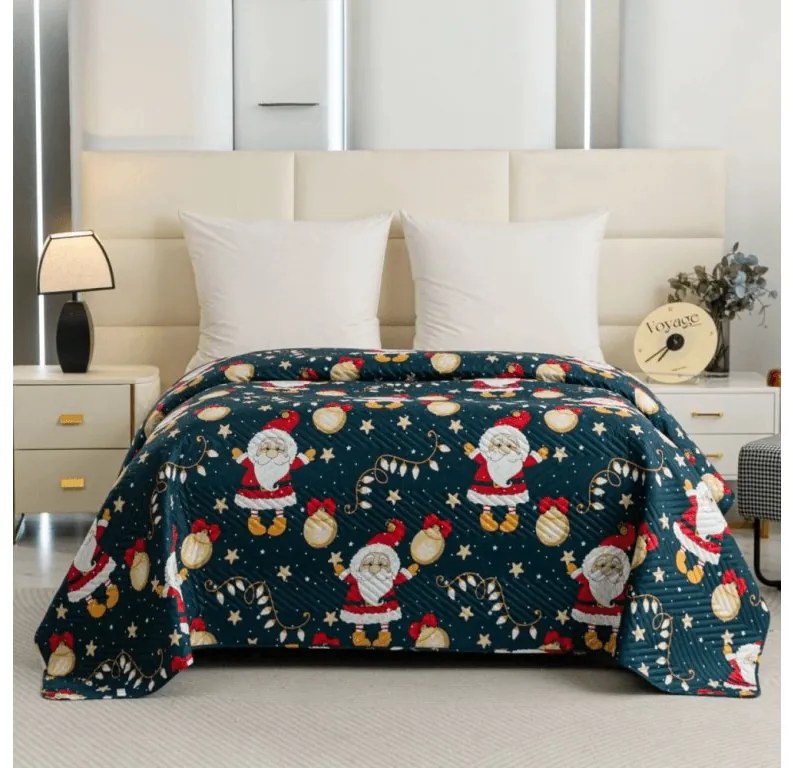 Prehoz na posteľ SANTA, modrý Rozmer: 200 x 220 cm