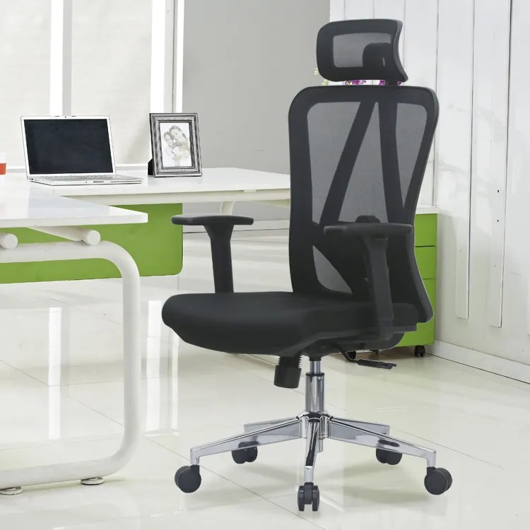Kancelárska ergonomická stolička Neoseat BOROSI — sieť / látka, čierna, nosnosť 150 kg