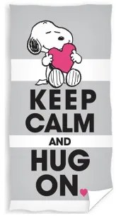 Carbotex Dětská osuška 70 × 140 cm ‒ Snoopy Keep Calm and Hug On