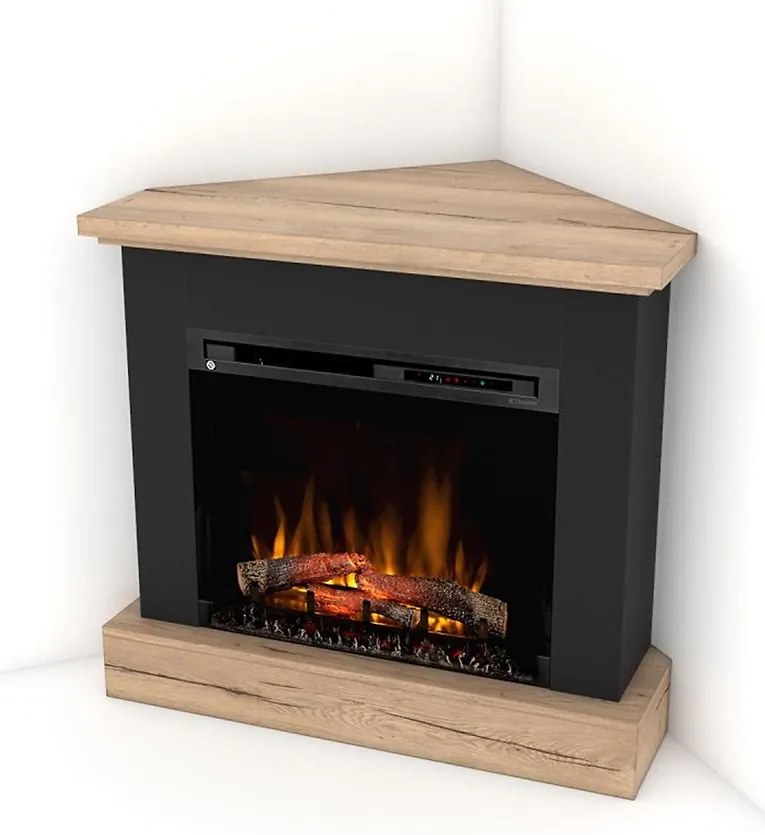 Elektrický krb Jukon Nar. 28 čierny/dub svetlý
