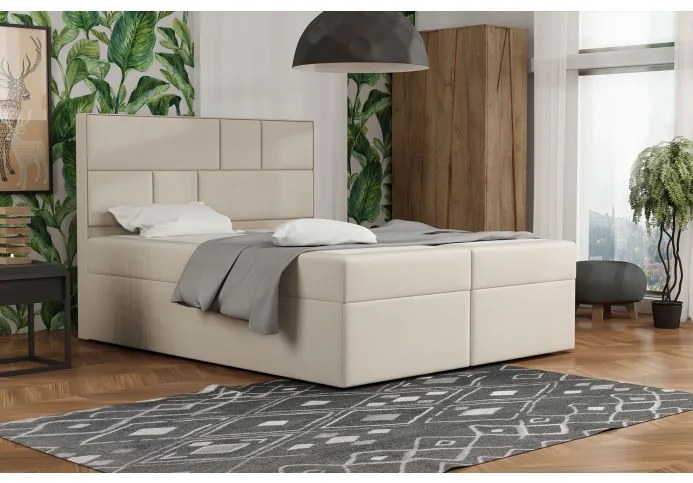 Dizajnová posteľ s úložným priestorom 120x200 MELINDA - béžová 3