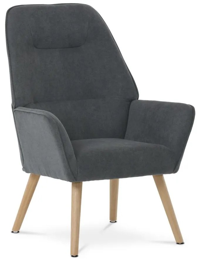 Kreslo "ušiak" AK-312 GREY2 šedá látka, nohy masív kaučukovník