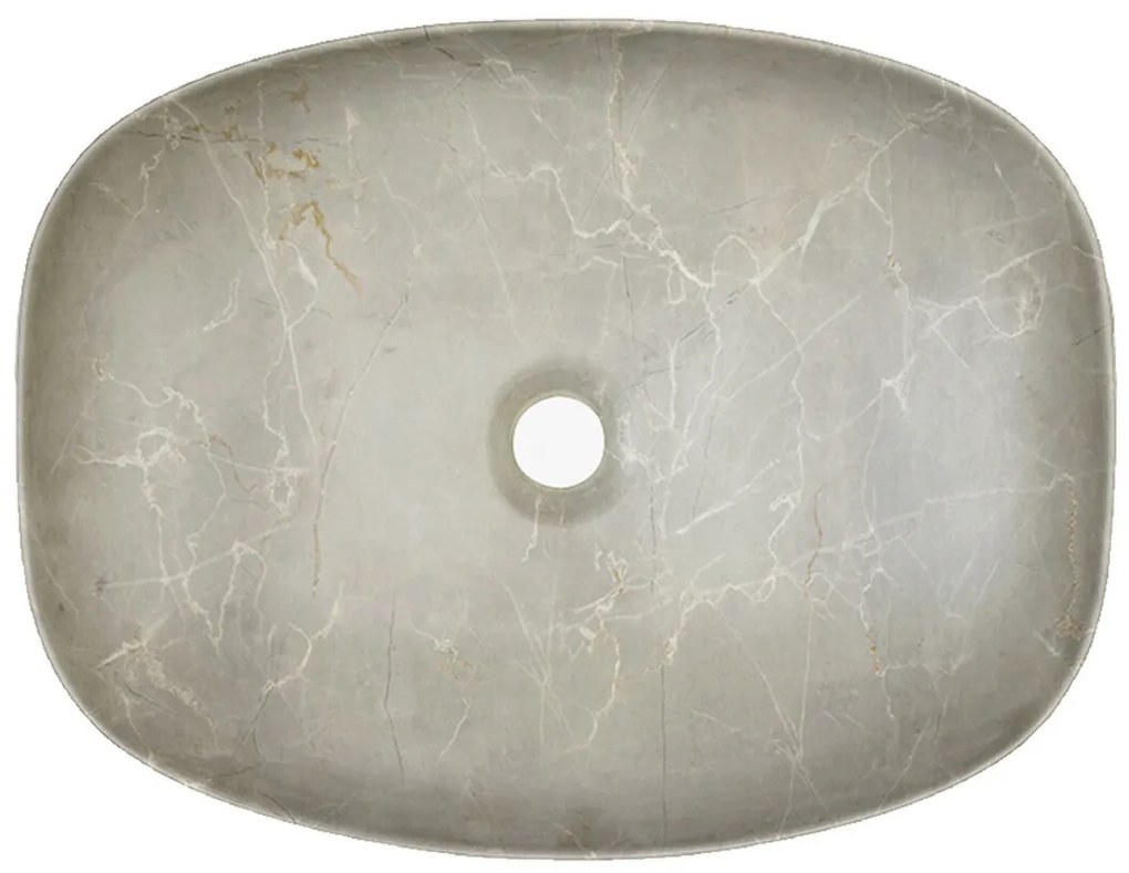 Súprava keramického umývadla na dosku a výpuste Anna 50 cm hnedo-béžový kameň
