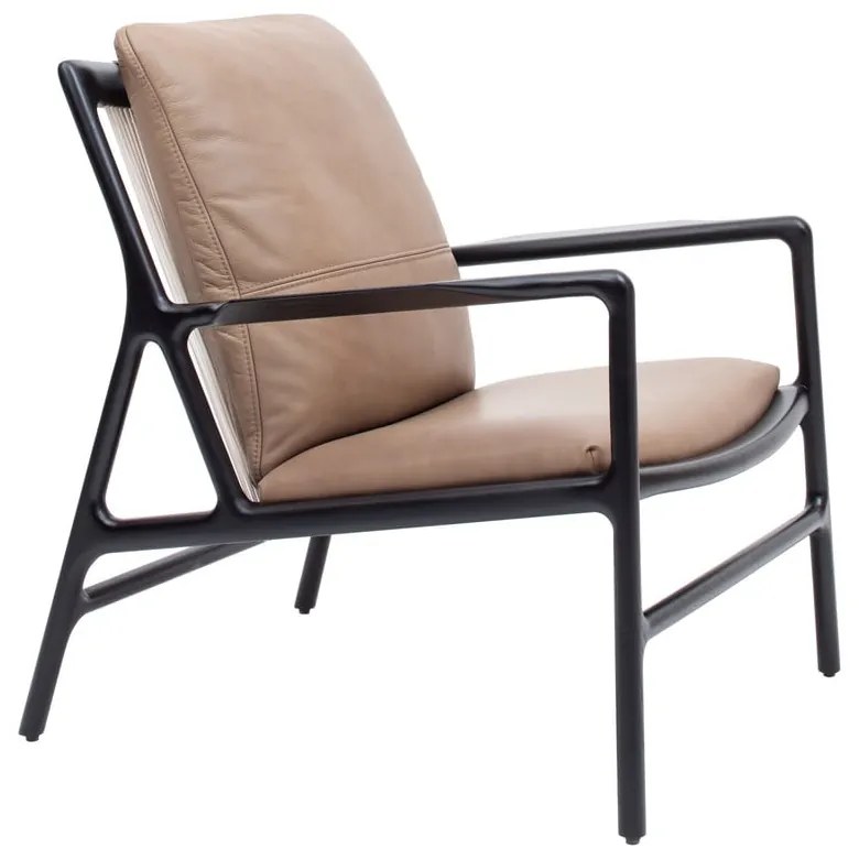 Čierno-béžové kožené kreslo Dedo – Gazzda