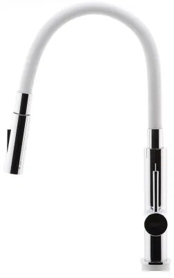 FERRO - Drezová batéria s flexibilným ramienkom lesklý chróm/biela