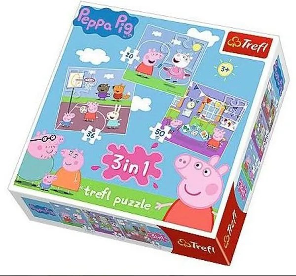 Trefl Puzzle Prasiatko Peppa Pig 3v1 Kamaráti19,5x20 cm