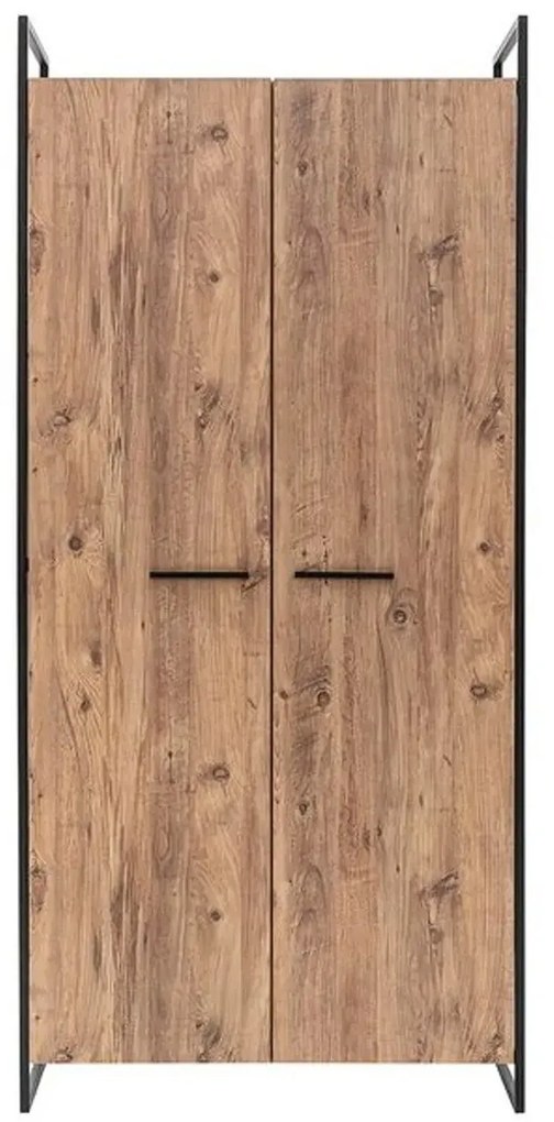 Šatníková uzavretá skriňa Dynamic 104 cm borovica Atlantic/čierna