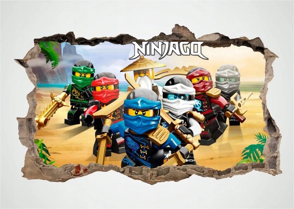 3D nálepka na stenu NINJA GO 74 x 120 cm