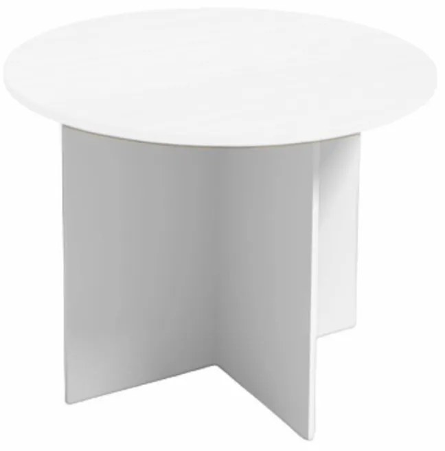 Rokovací stôl s guľatou doskou PRIMO WHITE, priemer 1000 mm, biela