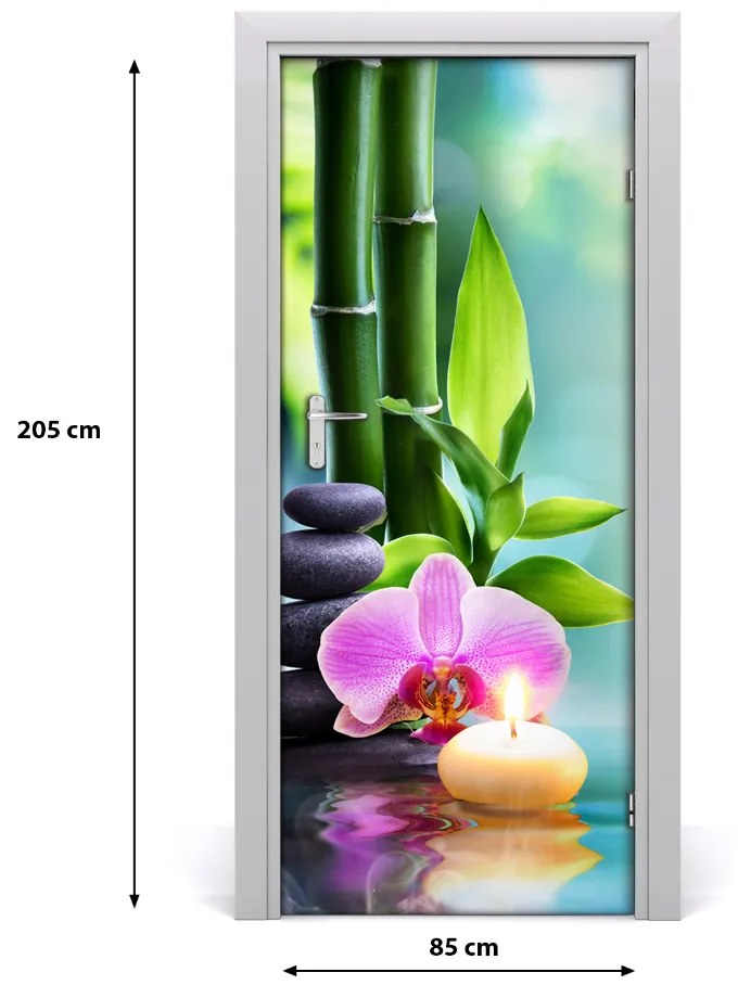 Fototapeta samolepiace Orchidea a bambus 85x205 cm