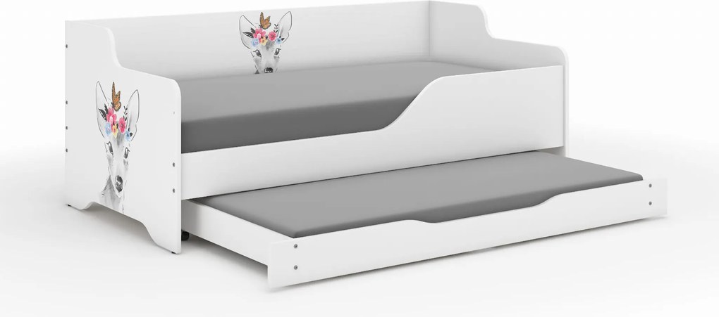 Wooden Toys Detská posteľ LILU 160x80 SARENKA S MOTÝLIKOM s funkciou spania (1)