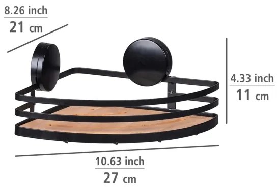 WENKO 24980800-Polica ALBA 27,3x21 cm čierna/hnedá