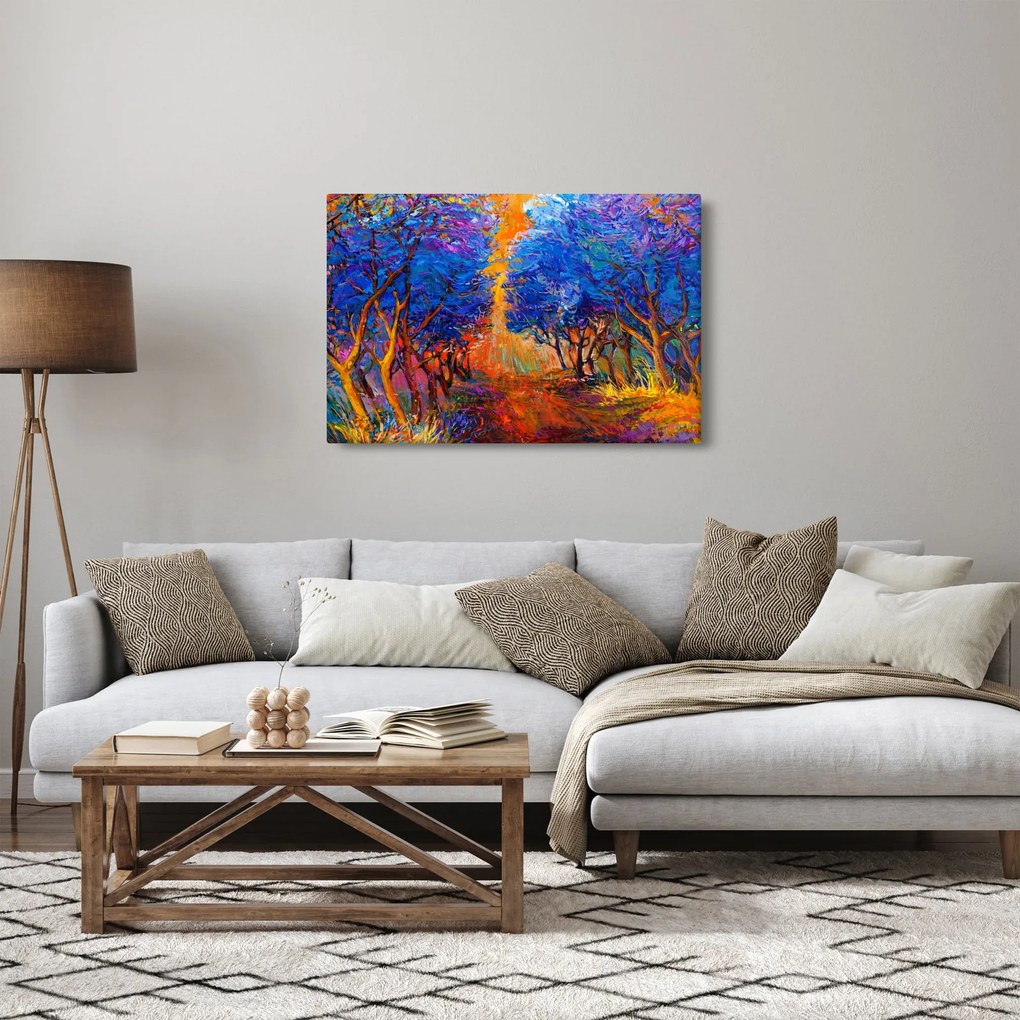 Obraz - jesenné koruny stromov, moderný impresionizmus (90x60 cm)