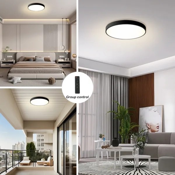 Brilagi - stmievateľné LED svietidlo POOL LED, 60 W, 230 V, 3000–6000 K, priemer 60 cm, čierne + diaľkové ovládanie