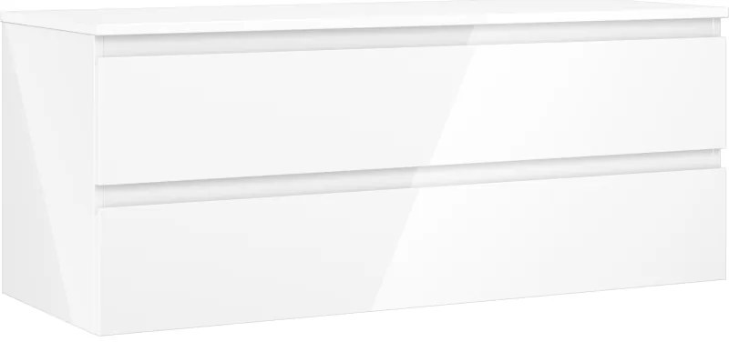 Mexen Orio, kúpeľňová skrinka 120 cm s hornou časťou, 2 zásuvky, biela lesklá, 91A10-12047-2-BFFC00