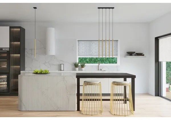 Sollux SL.1198 - Luster na lanku PASTELO 5xG9/8W/230V zlatá