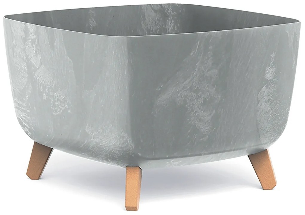 Plastový kvetináč na nožičkách DGQL400E 39 cm - sivý betón
